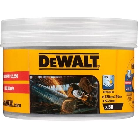 DeWalt DT20598-QZ Dischi Taglio Smerigliatrice 125x1mm INOX 50pz Acciaio