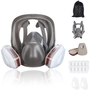 Maschera antigas antiappannamento 16 in 1, respiratore a pieno facciale, respiratore per verniciatura a spruzzo industriale, filtro di sicurezza sul lavoro, protezione dalla formaldeide