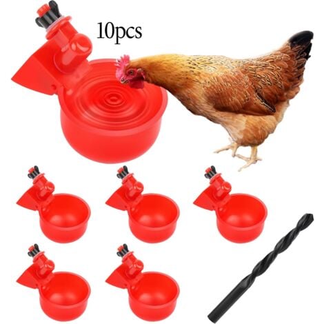 Abbeveratoio per polli, kit fai da te per abbeveratoio automatico da 10 pezzi, abbeveratoio automatico per pollame con sega a tazza per tazze per pulcini, quaglie, anatre, uccelli