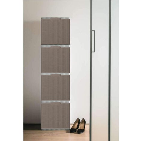 Scarpiera elegance tortora stefanplast salvaspazio sovrapponibile cm 40x40x30 slim