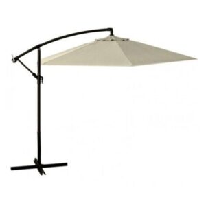 Ombrellone Parasole a Braccio Ecrù, Diametro 300 cm, Altezza Massima 240 cm, con Struttura in Metallo