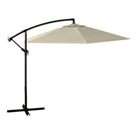Ombrellone Parasole a Braccio Ecrù, Diametro 300 cm, Altezza Massima 240 cm, con Struttura in Metallo