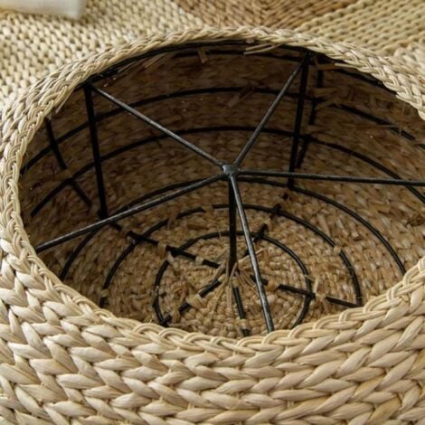 Cuscino tatami rotondo in paglia, cuscino da pavimento naturale, cuscino rotondo per meditazione yoga, cuscino in stile giapponese 40 cm