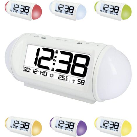 Orologio radiocontrollato con funzione Wake up Light (luce colorata) WT 499 (L x A x P) 185 x 75 x 75 mm