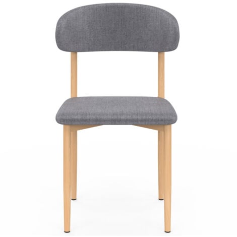 Set di 6 sedie da pranzo scandinave CELESTINE in tessuto grigio screziato con design da scolaretto