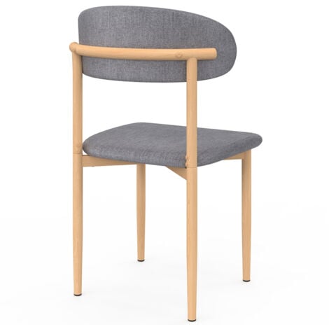 Set di 6 sedie da pranzo scandinave CELESTINE in tessuto grigio screziato con design da scolaretto
