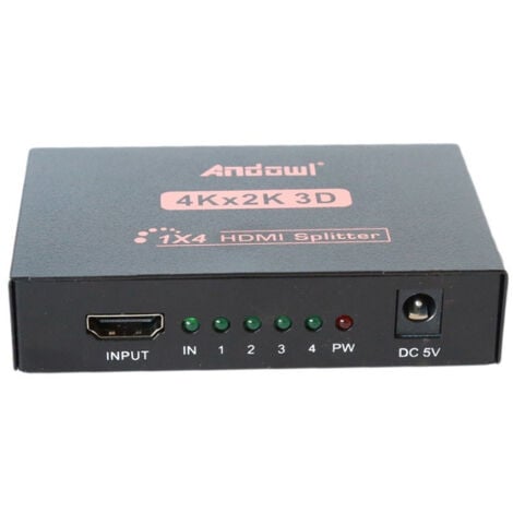 TrAdE Shop Traesio - Splitter Sdoppiatore Hdmi Alta Definizione 1080p 4k 2k 3d 4 Uscite Amplificate -