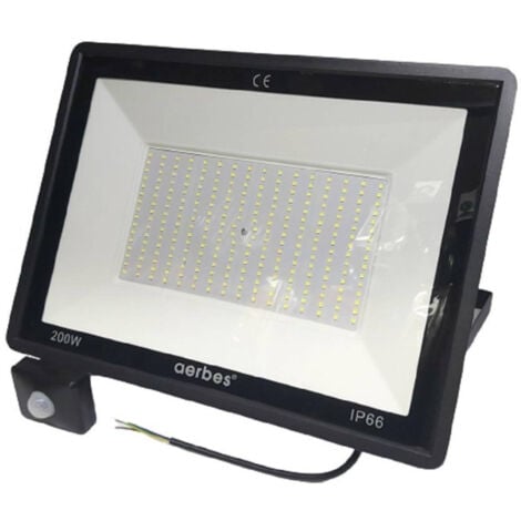 TrAdE Shop Traesio - Faro Led Da Esterno Con Sensore Crepuscolare 200 W Luce Fredda Con Staffa G6200 -