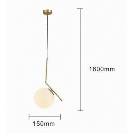 TrAdE Shop Traesio - Lampadario A Sospensione Attacco E27 Oro Con Sfera In Vetro Moderno Minimal 32828 -