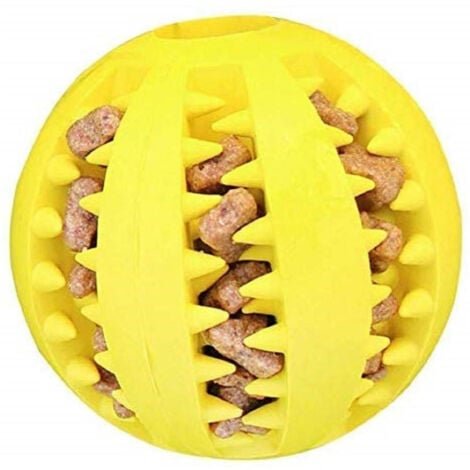 TrAdE Shop Traesio - Pallina Palla 7cm Gioco Cane Plastica Interattivo Masticazione Cibo Denti Animal -