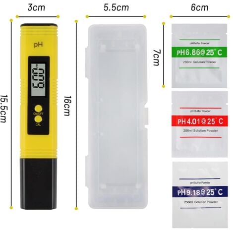 Misuratore di pH elettronico Misuratore di pH, con display LCD, Gamma di misuratore di pH 0,00-14,00 Ph