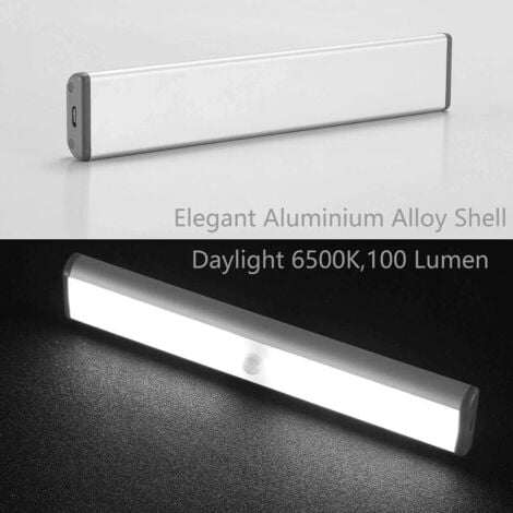 Set di 3 lampade da 10 LED, senza fili, ricaricabili tramite USB, magnetiche, con sensore di movimento, 2 modalità di illuminazione, portatili. Luce per armadio, lampada di emergenza, luce notturna pe