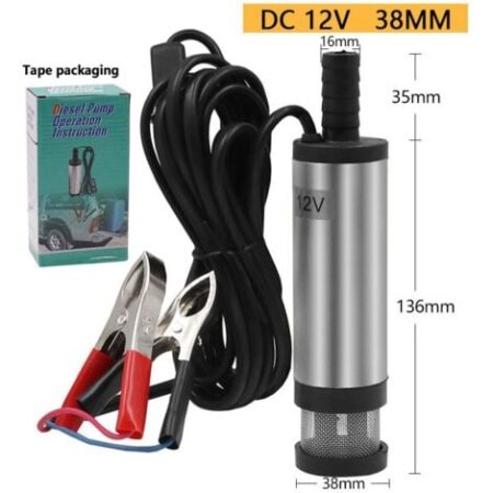Pompa sommergibile silver-12V per pompaggio acqua diesel 38mm Pompa di trasferimento carburante diesel olio acqua Pompa sommergibile elettrica Pompa benzina diesel DC