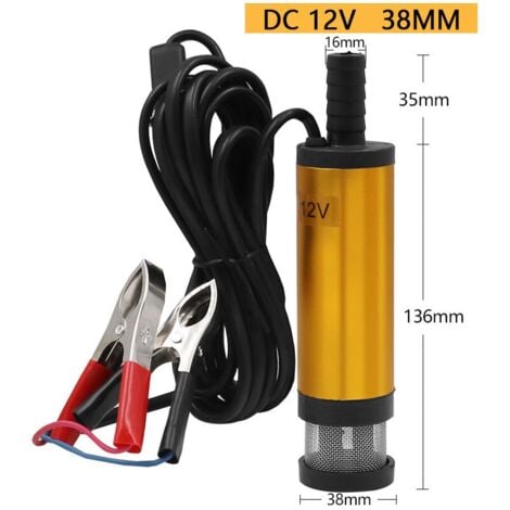 Pompa sommergibile silver-12V per pompaggio acqua diesel 38mm Pompa di trasferimento carburante diesel olio acqua Pompa sommergibile elettrica Pompa benzina diesel DC