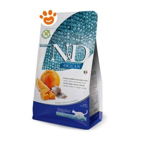 Farmina Cat N&D Ocean Pumpkin Adult Aringa, Zucca e Arancia - Farmina Cat N&D Ocean Pumpkin Adult Aringa, Zucca e Arancia - Sacco Da 300 Gr