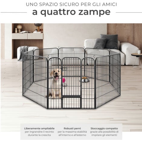 Recinto per cuccioli, forma ottagonale - recinto per cani, box per cani, gabbia per cani - 80 cm