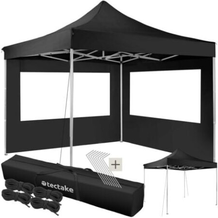 Gazebo pieghevole Olivia 3x3 m con 2 elementi laterali - gazebo da giardino, gazebo richiudibile