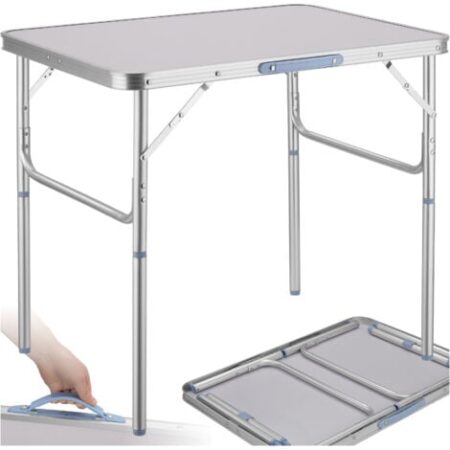 tavolo da camping in alluminio 75x55x68cm, pieghevole - tavolo da campeggio, tavolo campeggio, tavolo pieghevole campeggio