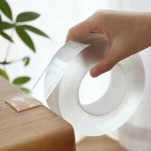 Nastro biadesivo super adesivo da 3 m x 2 cm, con gancio e passante senza tracce, nastro magico trasparente impermeabile