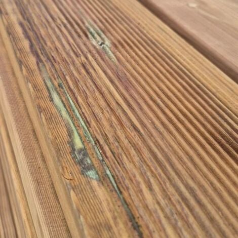 Pavimento in Legno Antiscivolo da 150 cm, da 14,5x2,8 cm, Impregnato