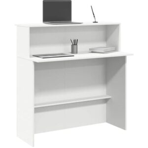 Banco Reception Bianco 100x50x103,5 cm in Legno Multistrato vidaXL 520364