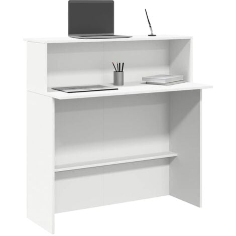 Banco Reception Bianco 100x50x103,5 cm in Legno Multistrato vidaXL 520364