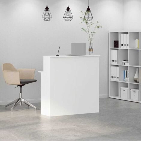 Banco Reception Bianco 100x50x103,5 cm in Legno Multistrato vidaXL 520364