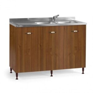 Sottolavello da cucina 3 ante noce antico reversibile Cm 120x50xH 85
