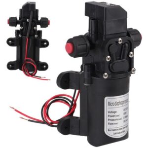 Pompa dell’acqua ad alta pressione QiMeiTech, pompa dell’acqua a membrana DC 12V 5 l/min, pompa irroratrice autoadescante 116 PSI con morsetti per barca, camper e roulotte