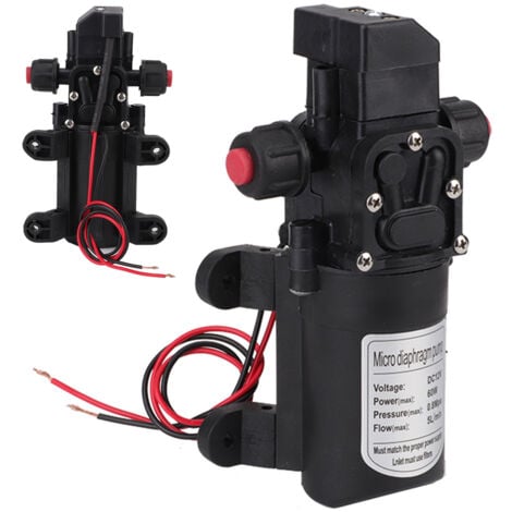 Pompa dell'acqua ad alta pressione QiMeiTech, pompa dell'acqua a membrana DC 12V 5 l/min, pompa irroratrice autoadescante 116 PSI con morsetti per barca, camper e roulotte