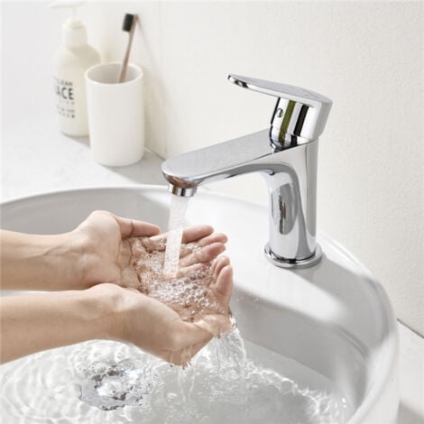 Rubinetto del Bagno Miscelatore per Lavabo a Due vie per Bagno Rubinetto per Lavabo in Acciaio Inossidabile Rubinetto per Lavabo Cromato