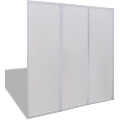 vidaXL Parete per Doccia e Vasca Bagno 117x120cm 3 Pannelli Pieghevole