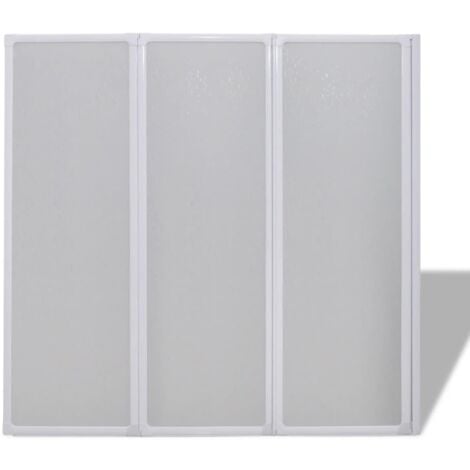vidaXL Parete per Doccia e Vasca Bagno 117x120cm 3 Pannelli Pieghevole