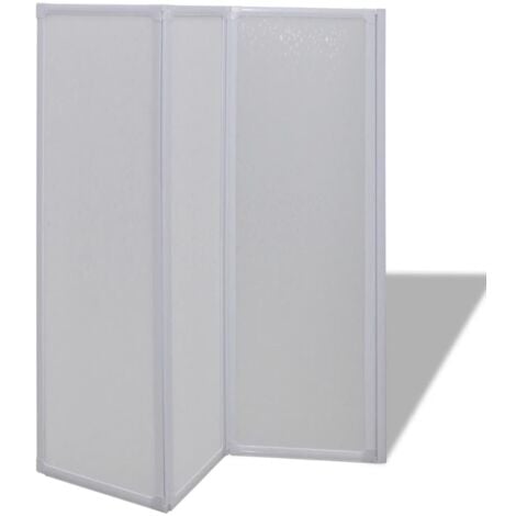 vidaXL Parete per Doccia e Vasca Bagno 117x120cm 3 Pannelli Pieghevole