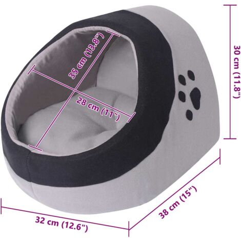 vidaXL Cuccia per Gatti Grigio e Nero L