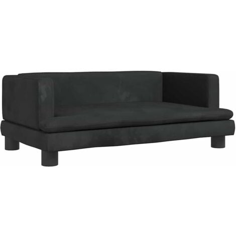 vidaXL Lettino per Cani Nero 80x45x30 cm in Velluto