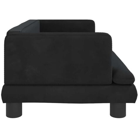 vidaXL Lettino per Cani Nero 80x45x30 cm in Velluto
