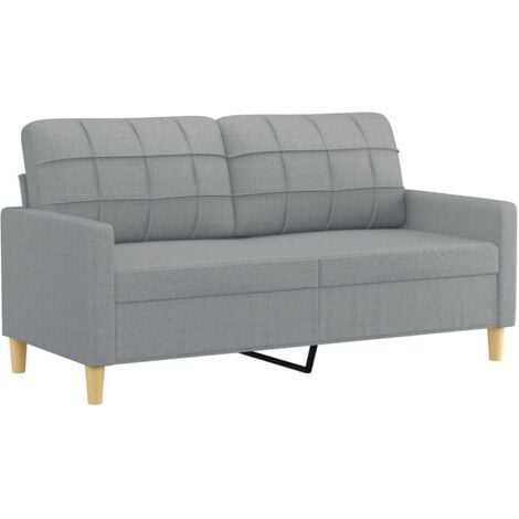 vidaXL Divano a 2 Posti Grigio Chiaro 140 cm in Tessuto