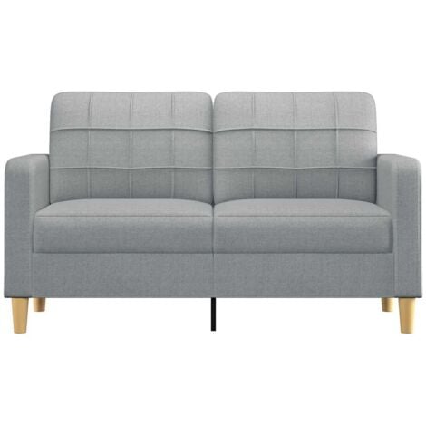 vidaXL Divano a 2 Posti Grigio Chiaro 140 cm in Tessuto