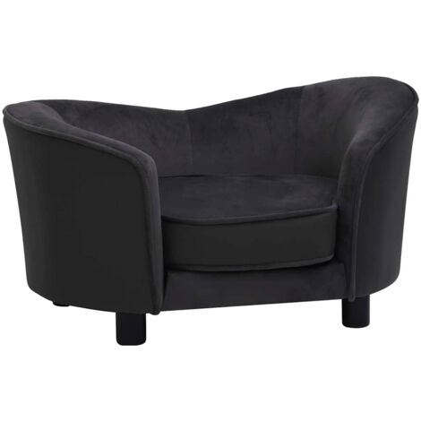 vidaXL Divano per Cani Nero 69x49x40 cm in Peluche e Similpelle