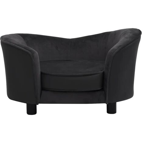vidaXL Divano per Cani Nero 69x49x40 cm in Peluche e Similpelle
