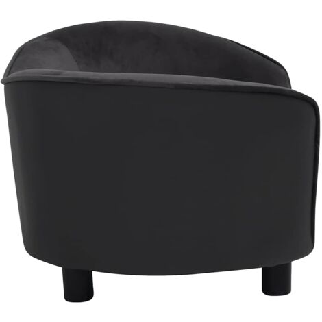 vidaXL Divano per Cani Nero 69x49x40 cm in Peluche e Similpelle