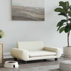 vidaXL Lettino per Cani Crema 70x45x33 cm in Velluto