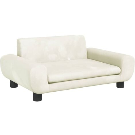 vidaXL Lettino per Cani Crema 70x45x33 cm in Velluto
