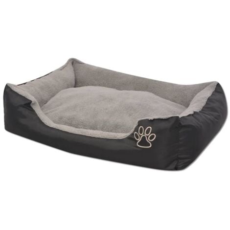 vidaXL Cuccia per Cani con Cuscino Imbottito Taglia M Nero