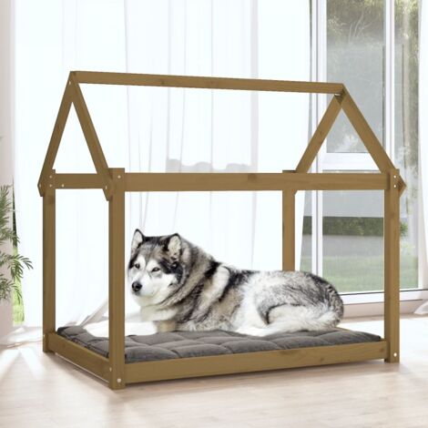 vidaXL Cuccia per Cani Ambra 111x80x100 cm in Legno Massello di Pino