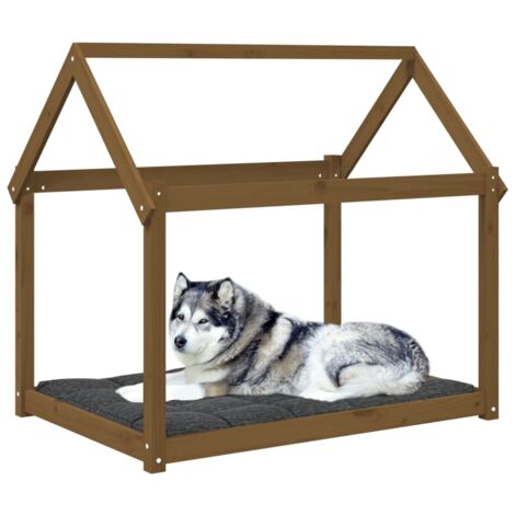 vidaXL Cuccia per Cani Ambra 111x80x100 cm in Legno Massello di Pino