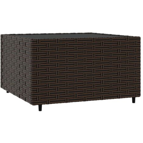 vidaXL Tavolino Quadrato da Giardino Marrone 50x50x30cm in Polyrattan