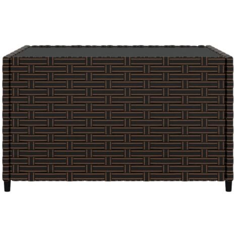 vidaXL Tavolino Quadrato da Giardino Marrone 50x50x30cm in Polyrattan