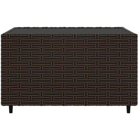 vidaXL Tavolino Quadrato da Giardino Marrone 50x50x30cm in Polyrattan